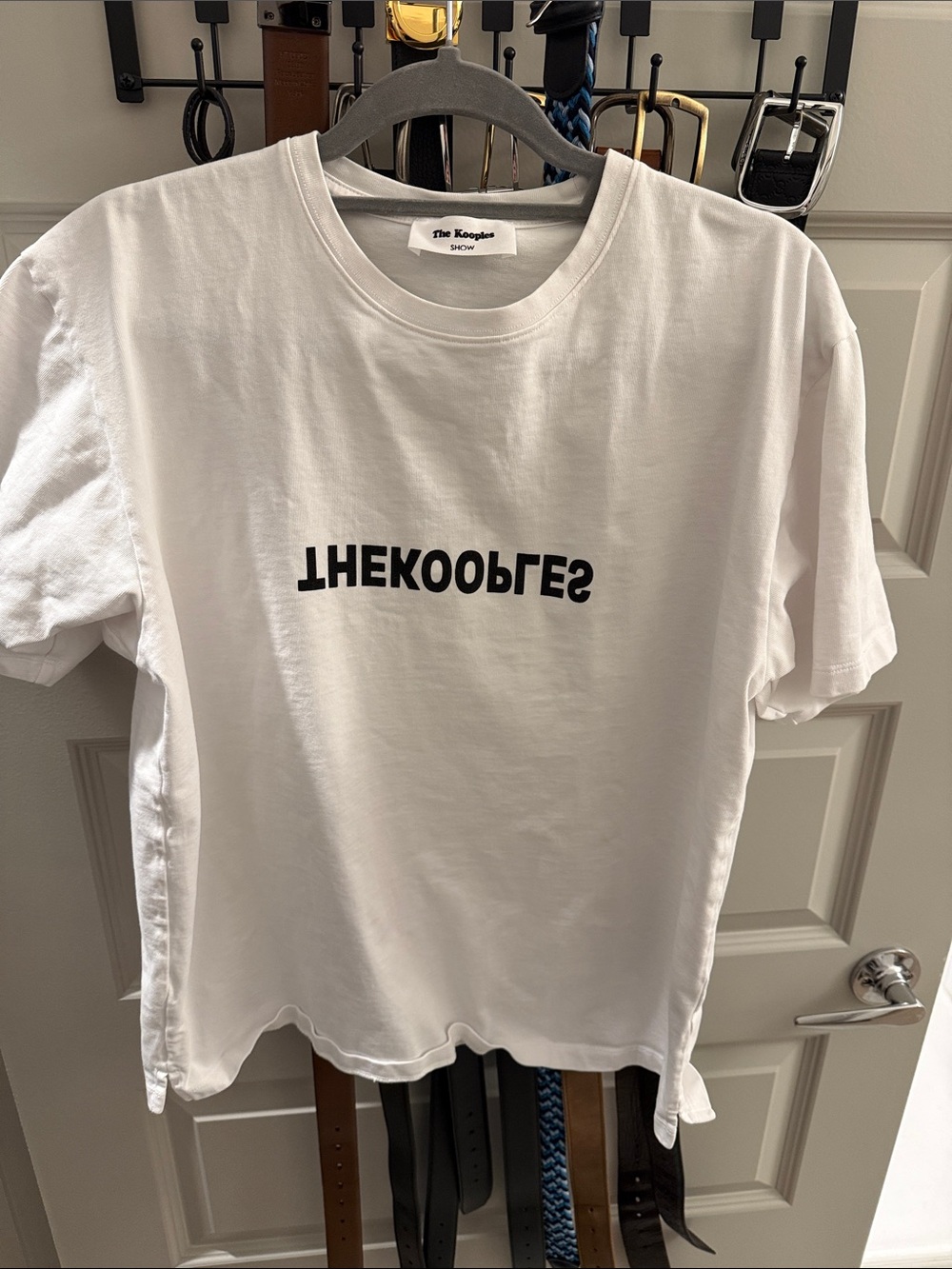 The Kooples White T‑Shirt with Black Inverted Logo